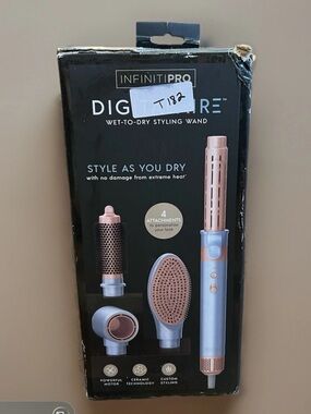 New INFINITIPRO by Conair DigitalAIRE Wet to Dry Styling Wand 4 Attachments